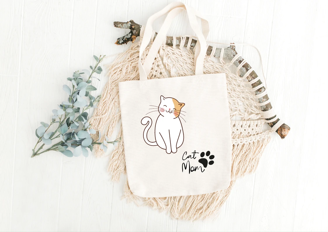 Creative DIY Gift Ideas For Friends and Clients, cat mom tote bag
